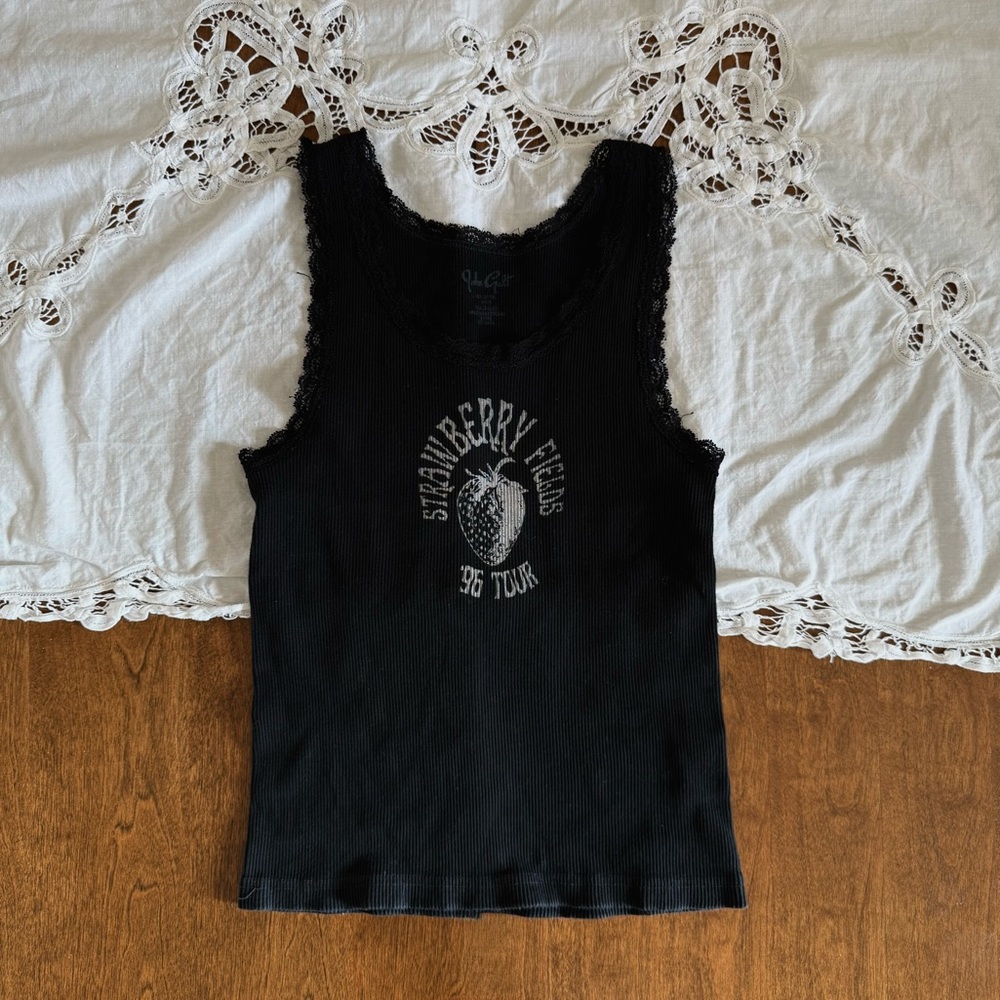 Brandy Melville Strawberry Fields Lace Tank